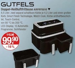 Doppel-Heißluftfritteuse AIRFRY5010 im V-Markt Prospekt Doppel-Heißluftfritteuse AIRFRY5010 von Gutfels im aktuellen V-Markt Prospekt für 99,90 €