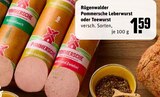 Leberwurst oder Teewurst Angebote von Rügenwalder Pommersche bei REWE Duisburg für 1,59 €