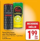 Three Sixty Dosen oder Pitu Caipirinha für 1,99 € bei E center im Angebot Three Sixty Dosen oder Pitu Caipirinha im aktuellen E center Prospekt