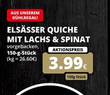 Elsässer Quiche mit Lachs & Spinat im Angebot bei REWE in Bergheim Elsässer Quiche mit Lachs & Spinat Angebote bei REWE Bergheim für 3,99 €