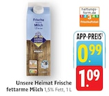 Frische fettarme Milch im Angebot bei EDEKA in Oberursel Frische fettarme Milch Angebote von Unsere Heimat bei EDEKA Oberursel für 0,99 €