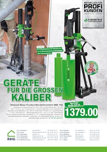 RHG Baucentrum Prospekt Geräte für die großen Kaliber. mit 2 Seiten