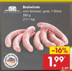 Netto Marken-Discount Niederkrüchten - Bratwürste Angebot im Prospekt Bratwürste bei Netto Marken-Discount im Niederkrüchten Prospekt für 1,99 €