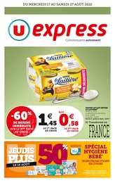 Catalogue U Express du moment, 17/08/2022 - 27/08/2022 Prospectus U Express en cours, "-60% de remise immédiate", 20 pages