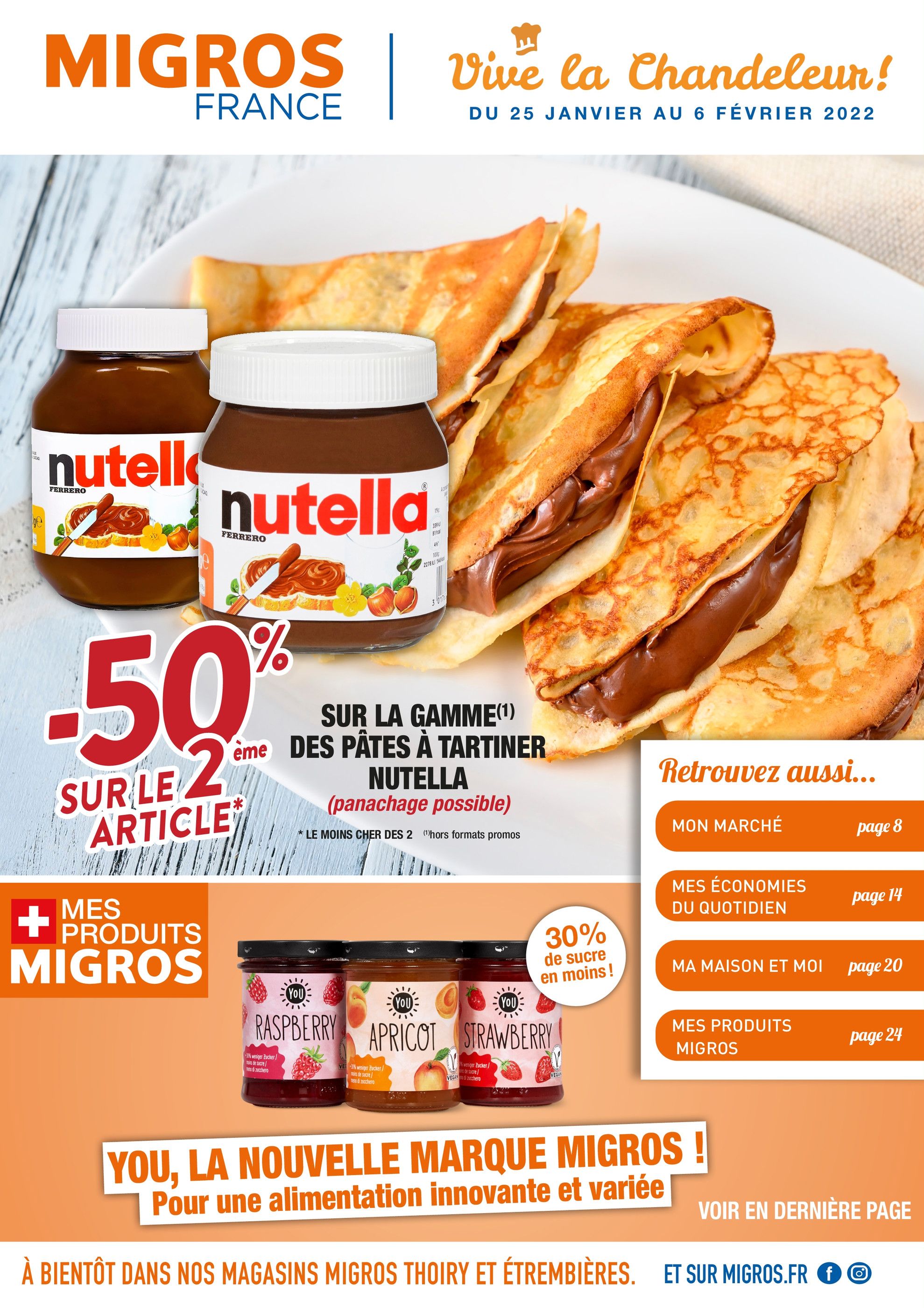 Catalogue Migros France à Ambilly, avec 24 pages Prospectus Migros France à Ambilly, "Vive la Chandeleur !", 24 pages, 25/01/2022 - 06/02/2022