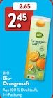 Bio-Orangensaft im ALDI SÜD Prospekt Bio-Orangensaft von Bio im aktuellen ALDI SÜD Prospekt für 2,45 €