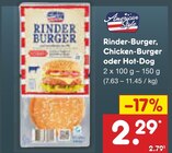 Rinder-Burger, Chicken-Burger oder Hot-Dog von American Style im aktuellen Netto Marken-Discount Prospekt für 2,29 €