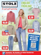 Aktueller Kaufhaus Stolz Prospekt mit Jacke, "STOLZ. Das Kaufhaus im Norden.", Seite 1