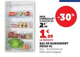 Bac de rangement Frigo 4L en promo chez Super U Allonnes à 1,99 €