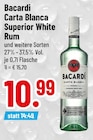 Carta Blanca Superior White Rum von Bacardi im aktuellen Trinkgut Prospekt für 10,99 €