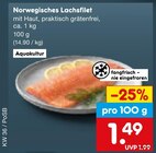 Aktuelles Norwegisches Lachsfilet Angebot bei Netto Marken-Discount in Ingolstadt ab 1,49 €