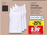3 Feinripp-Achselhemden Angebote von Livergy bei Lidl Oldenburg für 8,99 €
