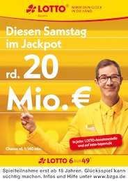 Gewinnspiele im LOTTO Bayern Prospekt "Aktueller Jackpot rund 20 Mio. €" auf Seite 1