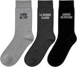 LOT DE 3 PAIRES DE CHAUSSETTES MESSAGE HOMME - Netto LOT DE 3 PAIRES DE CHAUSSETTES MESSAGE HOMME à 2,99 € dans le catalogue Netto