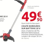 Promo Coupe-bordures sur batterie 20 v à 49,90 € dans le catalogue Mr. Bricolage à Montauban