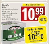 Beck's Pils im WEZ Prospekt zum Preis von 10,99 €