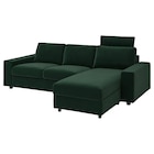 Aktuelle Nackenkissen Angebote bei IKEA in Mönchengladbach Aktuelles 3er-Sofa mit Récamiere mit breiten Armlehnen mit Nackenkissen/Djuparp dunkelgrün mit breiten Armlehnen mit Nackenkissen/Djuparp dunkelgrün Angebot bei IKEA in Mönchengladbach ab 1.124,10 €
