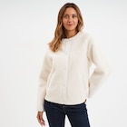 Veste effet polaire boutonnée col rond ecru femme à 59,99 € dans le catalogue La Halle