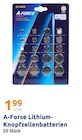 Lithium-Knopfzellenbatterien Angebote von A-Force bei Action Villingen-Schwenningen für 1,99 €