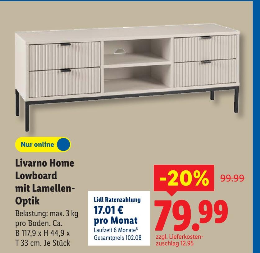 Lowboard mit Lamellen-Optik