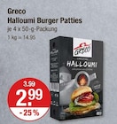 Halloumi Burger Patties im V-Markt Prospekt Halloumi Burger Patties von Greco im aktuellen V-Markt Prospekt für 2,99 €