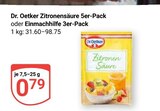 Zitronensäure Angebote von Dr. Oetker bei GLOBUS Erlangen für 0,79 €