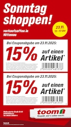 Aktueller toom Baumarkt Prospekt, "Sonntag shoppen!", mit Angeboten der Woche, gültig von 23.11.2025 bis 23.11.2025