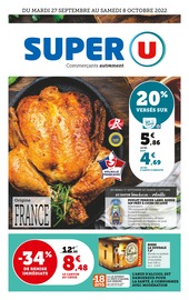 Catalogue Super U du moment, 27/09/2022 - 09/10/2022 Prospectus Super U en cours, "Commerçants autrement",24 pages