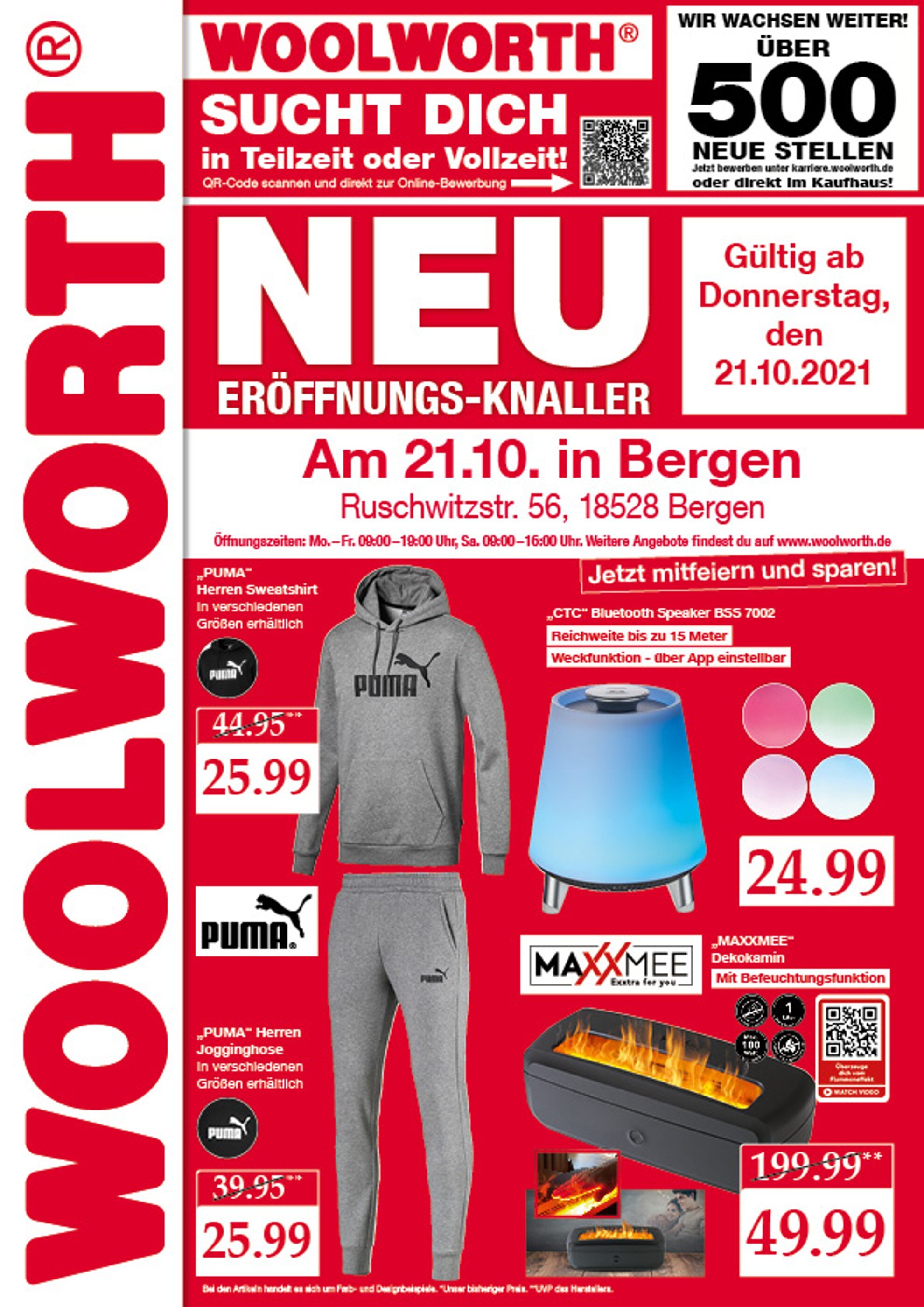 Woolworth Prospekt für Sassnitz mit 8 Seiten Woolworth Prospekt für Sassnitz: "Neueröffnung in Bergen", 8 Seiten, 21.10.2021 - 22.10.2021