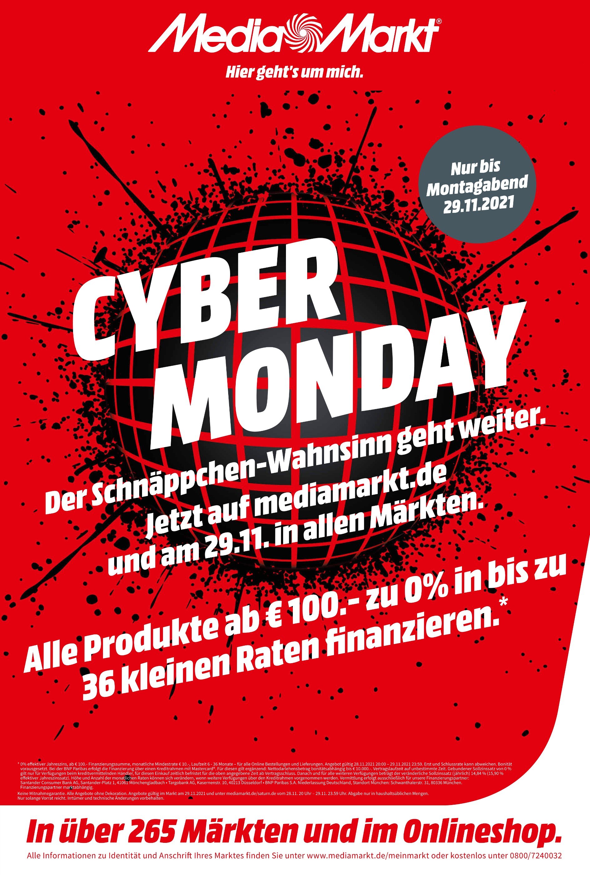 Media-Markt Prospekt für Petershagen mit 1 Seite Media-Markt Prospekt für Petershagen: "CYBER MONDAY", 1 Seite, 28.11.2021 - 29.11.2021