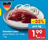 Aktuelle Schweinefleisch Angebote bei Netto Marken-Discount in Hamburg Aktuelles Schweine-Leber Angebot bei Netto Marken-Discount in Hamburg ab 1,99 €
