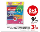 Lot de 4 lavettes microfibre multipack colors - Vileda dans le catalogue Hyper U