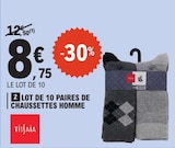 Lot de 10 paires de chaussettes homme - TISSIA dans le catalogue E.Leclerc