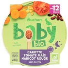 Repas Assiettes Carottes Maïs Haricots Rouges Auchan Baby Bio en promo chez Auchan Hypermarché Valence à 1,99 €