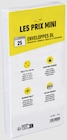 25 Enveloppes DL 110 x 220 mm - 80 gr - sans fenêtre - bande adhésive - Les Prix Mini en promo chez Bureau Vallée 25 Enveloppes DL 110 x 220 mm - 80 gr - sans fenêtre - bande adhésive - Les Prix Mini dans le catalogue Bureau Vallée