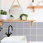 Pack de 6 crédences PVC adhésives imitation carreaux ciment Lina gris 15 x 15 cm - D-C-Fix dans le catalogue Décor Discount