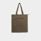 Sac tote bag zippé effet velours vert kaki femme dans le catalogue La Halle