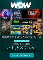 Aktueller WOW Elektromarkt Prospekt in Hülseburg und Umgebung, "Filme und Serien ab 5,98€ mtl." mit 1 Seite, 01.03.2025 - 31.03.2025