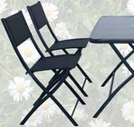 ENSEMBLE PLIANT 5 PIECES ACIER ET TEXTILENE - Intermarché à Hyères ENSEMBLE PLIANT 5 PIECES ACIER ET TEXTILENE en promo chez Intermarché Hyères à 99,99 €