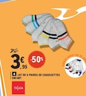 Promo Lot de 6 paires de chaussettes enfant à 3,95 € dans le catalogue E.Leclerc à Pradines