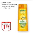 Shampoo oder Spülung im Angebot bei GLOBUS in Rostock Shampoo oder Spülung Angebote von Garnier Fructis bei GLOBUS Rostock für 1,89 €