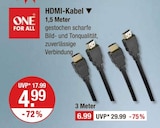 HDMI-Kabel 1,5 Meter Angebote von One For All bei V-Markt Kaufbeuren für 4,99 €