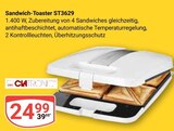 Sandwich-Toaster ST3629 im Angebot bei GLOBUS in Homburg Sandwich-Toaster ST3629 Angebote von CLATRONIC bei GLOBUS Homburg für 24,99 €