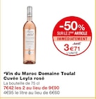Vin du Maroc Cuvée Leyla rosé - Domaine Toulal dans le catalogue Monoprix