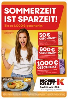 Schnitzel im Möbel Kraft Prospekt "SOMMERZEIT IST SPARZEIT!" mit 1 Seiten (Hamburg)