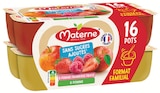 Compotes Coupelles Sans Sucres Ajoutés Pomme, Pomme Framboise Fraise - MATERNE en promo chez Intermarché Hyper Compotes Coupelles Sans Sucres Ajoutés Pomme, Pomme Framboise Fraise - MATERNE dans le catalogue Intermarché Hyper