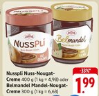 Nusspli Nuss-Nougat-Creme oder Belmandel Mandel-Nougat-Creme Angebote von Zentis bei E center Darmstadt für 1,99 €