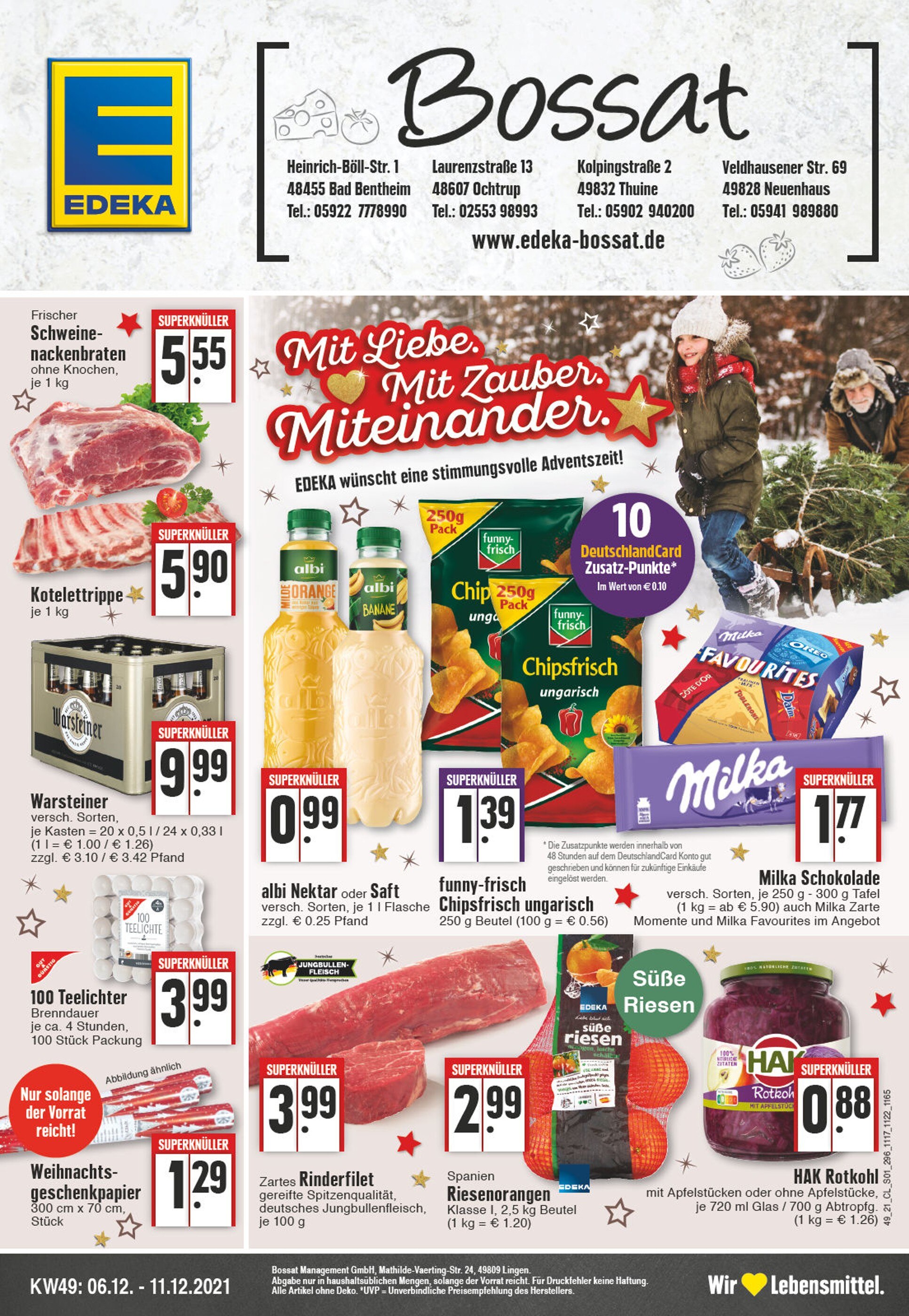 EDEKA Prospekt für Bad Bentheim mit 32 Seiten EDEKA Prospekt für Bad Bentheim: "Aktuelle Angebote", 32 Seiten, 06.12.2021 - 11.12.2021