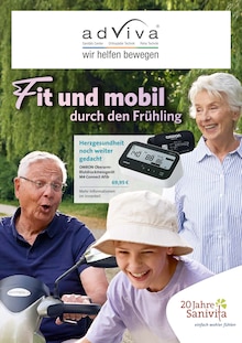 Blutdruckmessgerät im aktuellen adViva GmbH Prospekt (Heidelberg) Blutdruckmessgerät im adViva GmbH Prospekt "Fit und mobil durch den Frühling" mit 6 Seiten (Heidelberg)