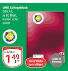 Collegeblock Angebote von OHO bei GLOBUS Mannheim für 1,49 €